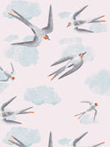 Tapeta Swallows pink