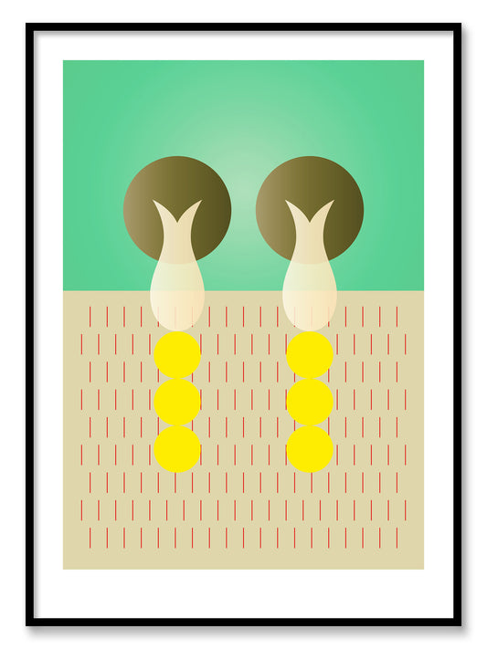 Artprint Two of cups / green